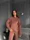 Теплий спортивний костюм YK0100 Коричневый XXL-3XL