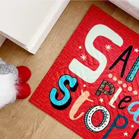 Коврик придверный с принтом Santa please stop here 45x75x0,4 см (KOV_20S023)