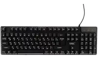 USB проводная компьютерная клавиатура UKC KR 6300 с RGB подсветкой (4142)