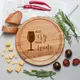 Доска круглая "Don`t cry drink wine" для нарезки, 35 см, английский