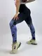 Леггинсы женские спортивные с пуш-ап Tie Dye gradient 18755 L черные с фиолетовым