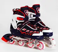 Роликовые коньки Best Roller (30-33) светящиеся PU колёса, в коробке. Dark blue/Red (116754)