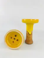 Глиняная чаша для кальяна Rozik Hookah Flat, чаша для нагрева табачной смеси, кислотно-желтого цвета