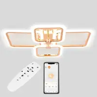 Потолочная LED люстра, светильник светодиодный золото Sunlight  5667/2+2