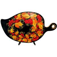 Дошка сервувальна велика дерев'яна з петриківським розписом Гранд Презент Дош-Вел-М-8