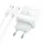 Адаптер сетевой HOCO Type-C to Type-C Cable Stage dual port charger set C105A |1USB/1Type-C, 20W/3A, PD/QC|