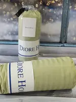 180х200см. Простынь на резинке. Сатин-страйп. D green. Diore Турция.