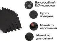 Татамі мат EasyFit 8 шт  (30х30х1 см) хвіст ластівки чорний