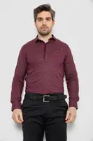 Рубашка мужская однотонная с принтом, цвет сливовый, 186R2008