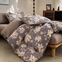 Постільна білизна євро з текстурою льону та з простирадлом на резинці Colorful Home 20491 200х230 см
