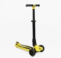 Самокат трехколесный Best Scooter Lamborghini L1-7 колеса PU со светом. Black and Yellow (190167)