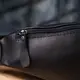 Сумка бананка для мужчин из гладкой натуральной кожи Shvigel 23134 Черный