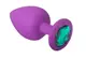 Анальная пробка силиконовая  Purple Silicone Emerald, M
