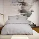 Постельное белье сатин premium Lotus Home - Dakota светло-серый семейный
