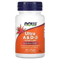 Витамины и минералы NOW Ultra A &amp; D-3 25000/1000 IU, 100 капсул