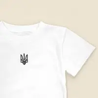 Футболка з тризубцем дитяча білого кольору