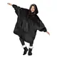 Толстовка плед с капюшоном и рукавами Huggle Hoodie оверсайз. Цвет: черный