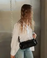 Жіноча шкіряна сумка «Мей» чорна