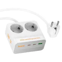Удлинитель сетевой HOCO Descanso 2-socket PD desktop charger AC27 (L=2M) |1USB/2Type-C, 30W/3A|