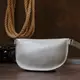 Женская бананка из натуральной кожи Shvigel 16389 Серый