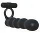 Насадка на член для двойного проникновения с виброкольцом Posable Partner Double Penetrator