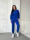 Костюм из микровельвета AO207 Синий Oversize XL-3XL