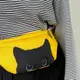 Сумка-бананка Bumbag унисекс на пояс и через плечо Черный котик 27x16 см