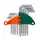 Ключі TORX 9шт T10-T50мм CrV (короткі з отвором) GRAD (4022275)