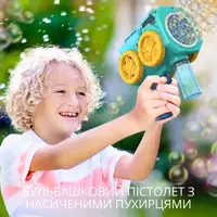 Мыльные пузыри для детей, пистолет для мыльных пузырей с подсветкой, игрушечный генератор пузырей, зеленый