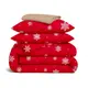 Семейный комплект фланель с простыней на резинке SNOWFLAKES CRANBERRY CS6