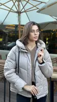 Куртка пуховик женская зимняя бежевая П938
