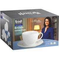 Набір чашок із блюдцями Krauff Brilliant collection 21-316-005 220 мл 2 шт білий