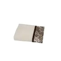Полотенце Romeo Soft - Croсhet молочный с коричневым кружевом 50*90