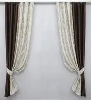 Комбіновані (2шт.1,5х2,5м.) штори, софт з блекаутом Колір коричневий з шампань. Код 014дк (094-1114ш) 10-781