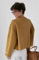 Коротке вовняне пальто - світло-коричневий цвет, ONE SIZE (є розміри)