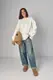 Вязаная женская кофта oversize - молочный цвет, ONE SIZE (есть размеры)