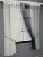 Кухонный комплект (480х170см.), шторки с подвязками. Цвет молочный с графитовым. Код 100к 52-0768
