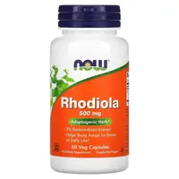 Натуральная добавка NOW Rhodiola 500 mg, 60 вегакапсул