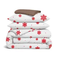 Семейный комплект фланель с простыней на резинке SNOWFLAKES BERRY CS5