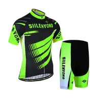 Чоловічий велокостюм Siilenyond XM-DT-050 Green Stripes 3XL короткий рукав + шорти велоодяг
