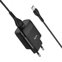 Зарядний пристрій Hoco C72Q Glorious швидке заряджання QC3.0 18 W (1USB/3A) з кабелем Type-C Чорний