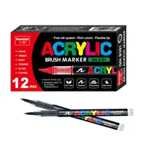 Акриловые маркеры GuangNa Brush GN-8101 с мягкой кисточкой 12 шт.