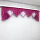 Ламбрекен из ткани шифон на карниз 2,5м. Цвет малиновый с белым. Код 093л
