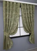 Комплект (2шт. 1,3х1,7м.) коротких штор із жакарда колекція "Sultan YL", Туреччина. Колір оливковий. Код 1213ш 35-0053