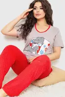 Пижама женская цвет серо-красный 231R3327