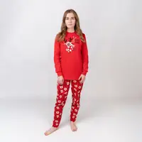 Женская пижама новогодняя с начесом с принтом оленя Cozy