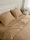 Постельное белье семейное Dushka Home Вареный хлопок премиум 21703 160х215х2 см карамельное