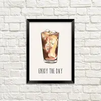 Постер в рамке Enjoy the day 15x21 см, A5 (MT5_COF005_BL)