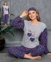 Пижама женская серая утепленная код П367 XXL