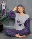 Пижама женская серая утепленная код П367 XXL